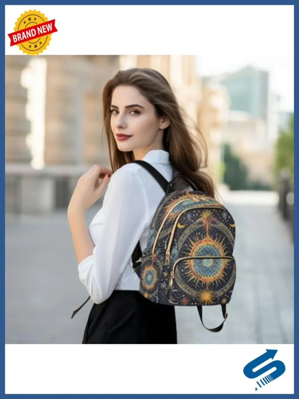 Mandala Stars Alchemy Women's Fashion Backpack Rucksack Travel Shoulder Bag